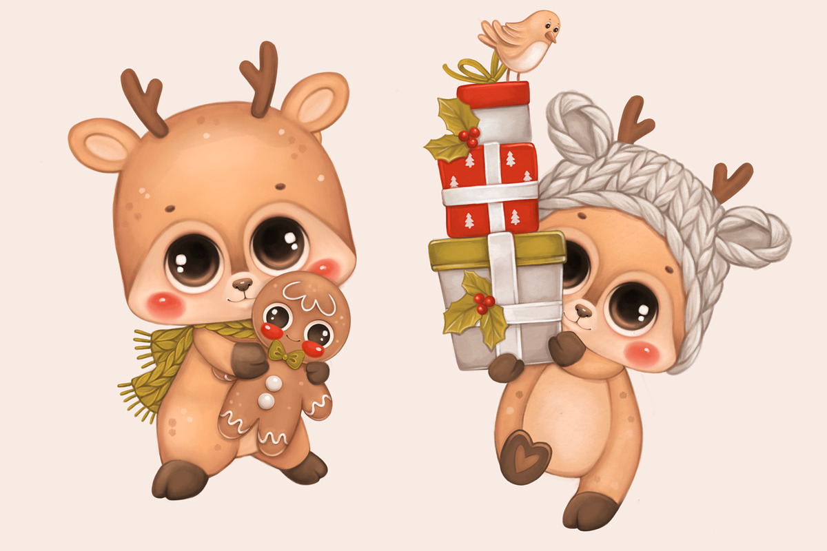 Christmas collection Deer, an Animal Illustration by designs.svkl (Photo 3 of 7)