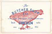 Butcher Shop Chicken Logo Template, an Animal Illustration by Lemon Workshop (Thumbnail 2 of 3)