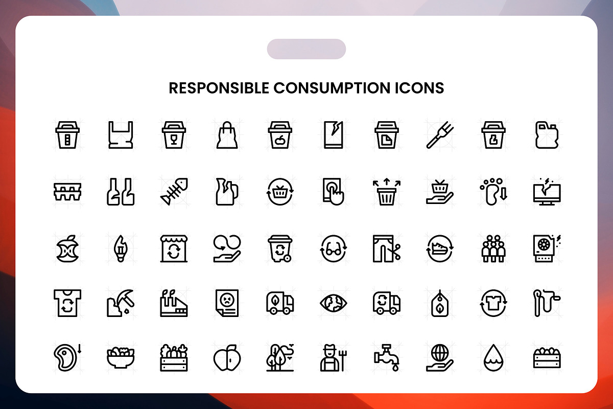 Responsible Consumption Icons, an Icon by Wencory