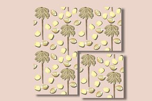 Desert Lemon, Tropical Fruit Pattern