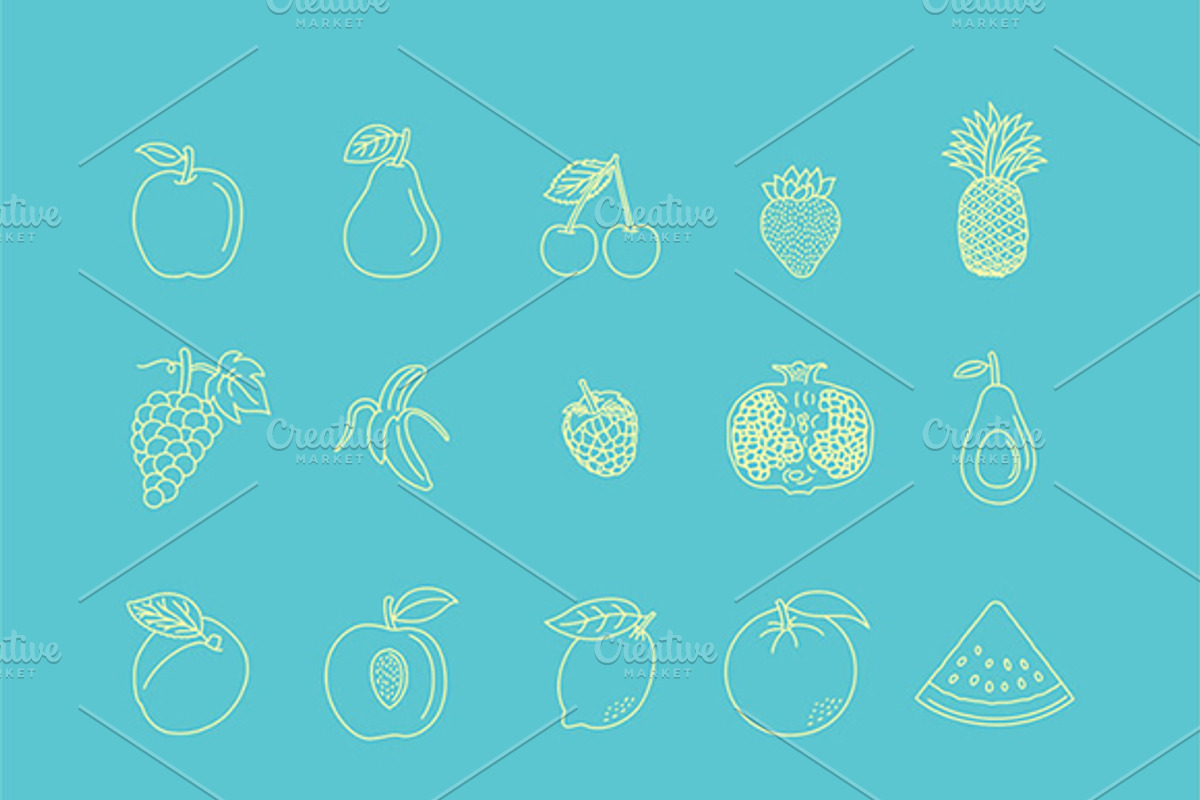 15 fruit vector icons for $4, an Icon by Babic Goran (Photo 3 of 3)