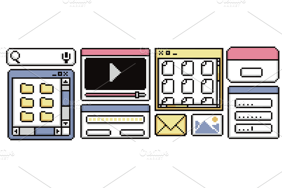 UI pixel frame collection, a Technology Illustration by art PVP - market