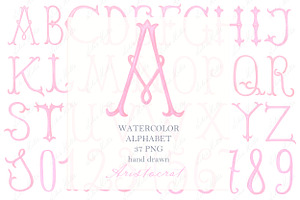 Watercolor letters numbers, a Decorative Illustration by LABFcreations