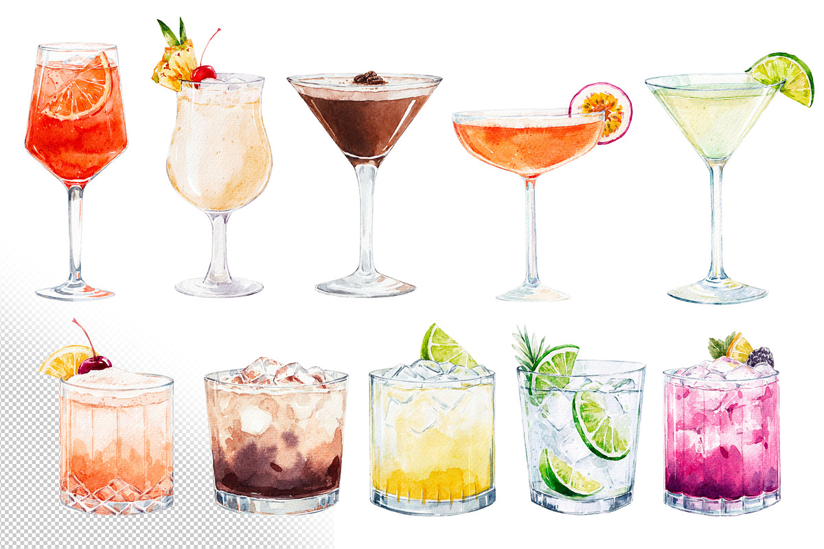 Cocktails. Bar menu, a Food Illustration by Lembrik's Artworks (Photo 4 of 4)