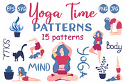 Yoga Poses Pattern, a Pattern Graphic by Michiru13