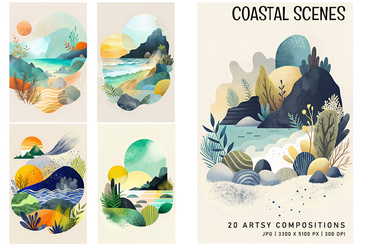 Coastal Scenes, a Decorative Illustration by Digital Art Creations (Photo 3 of 8)