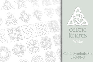Celtic Knots Symbols, white, a Decorative Illustration by javi.ruiz