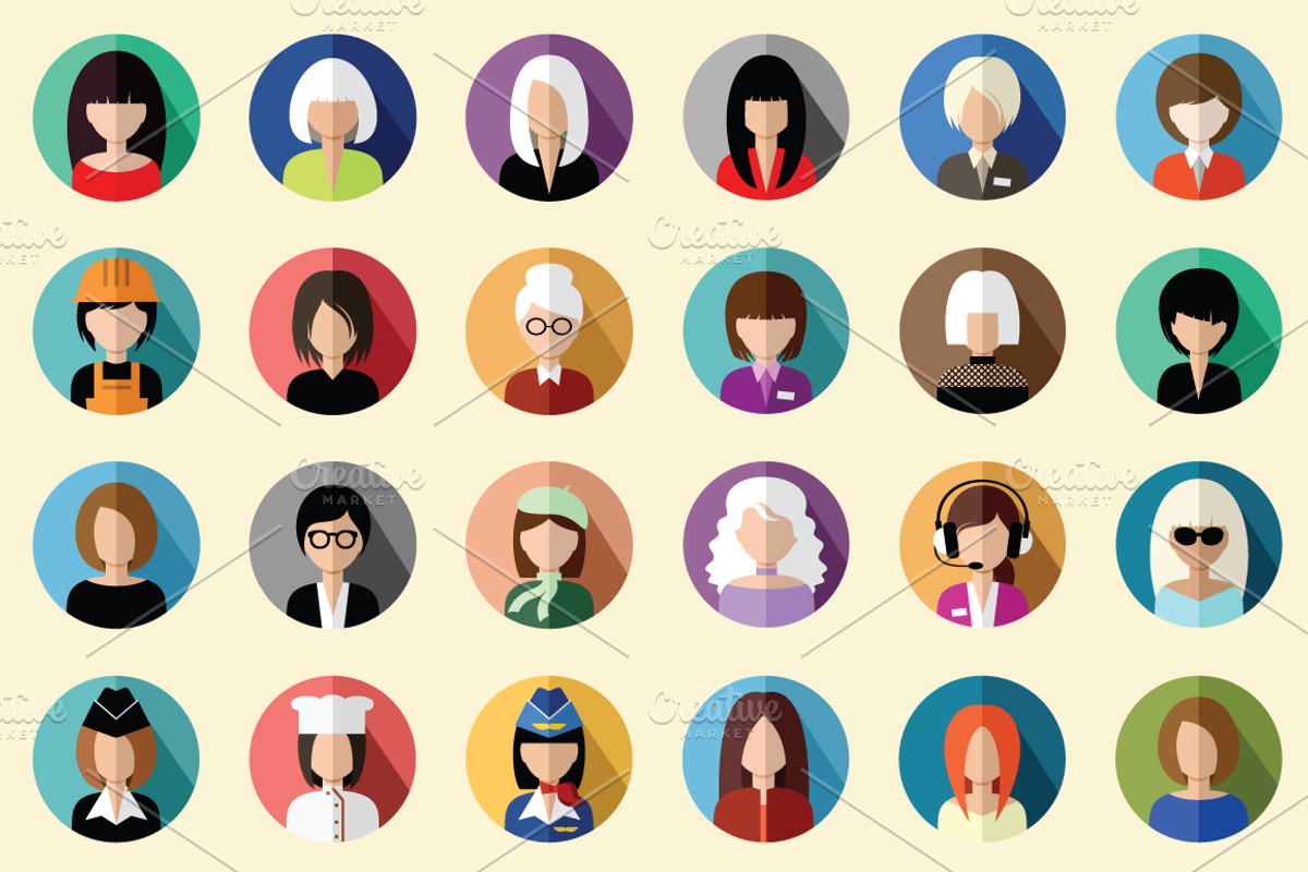 108 flat round avatar icons, an Icon by Gurza SHOP (Photo 4 of 5)