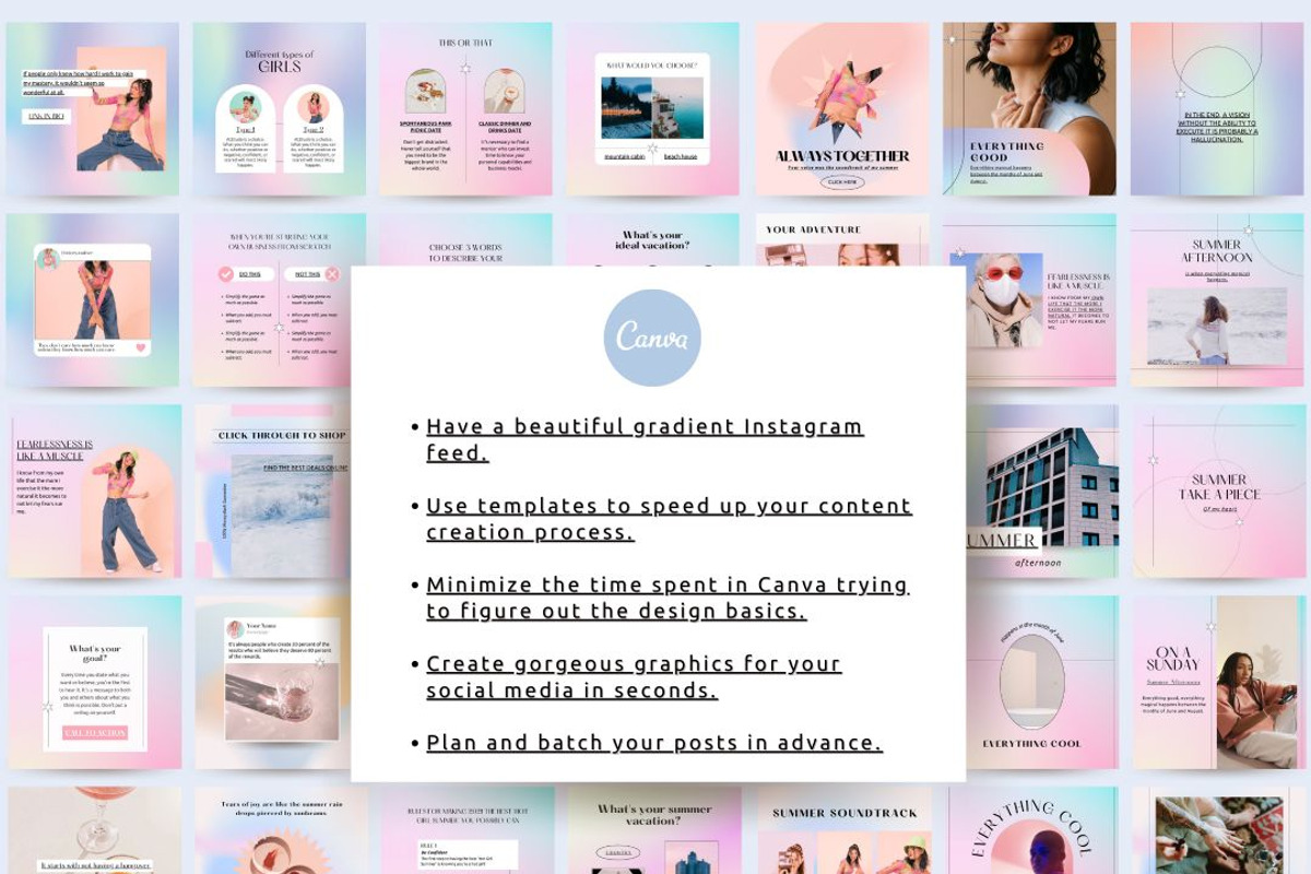 Instagram Gradient Canva Template, a Social Media Template by Story Native