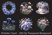 Bachelor Buttons Flower Cliparts, an Illustration by RobertsArt (Thumbnail 7 of 7)