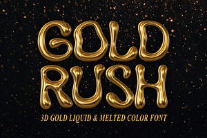 Gold Rush 3D Metallic Color Font, a Sans Serif Font by The Creative Bix