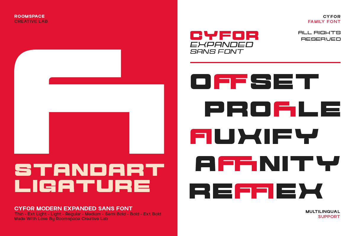 Cyfor – A Modern Expanded Sans Serif, a Sans Serif Font by roomspace creative lab (Photo 8 of 10)