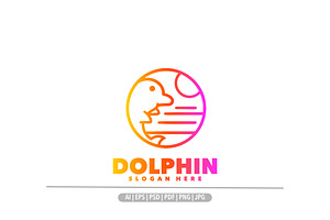 Dolphin line gradient logo, a Branding & Logo Template by Bayuktx