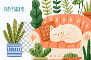 Cozy Sleeping Cats Clipart Bundle, an Animal Illustration by Whimsy Brush Studio (Thumbnail 8 of 10)