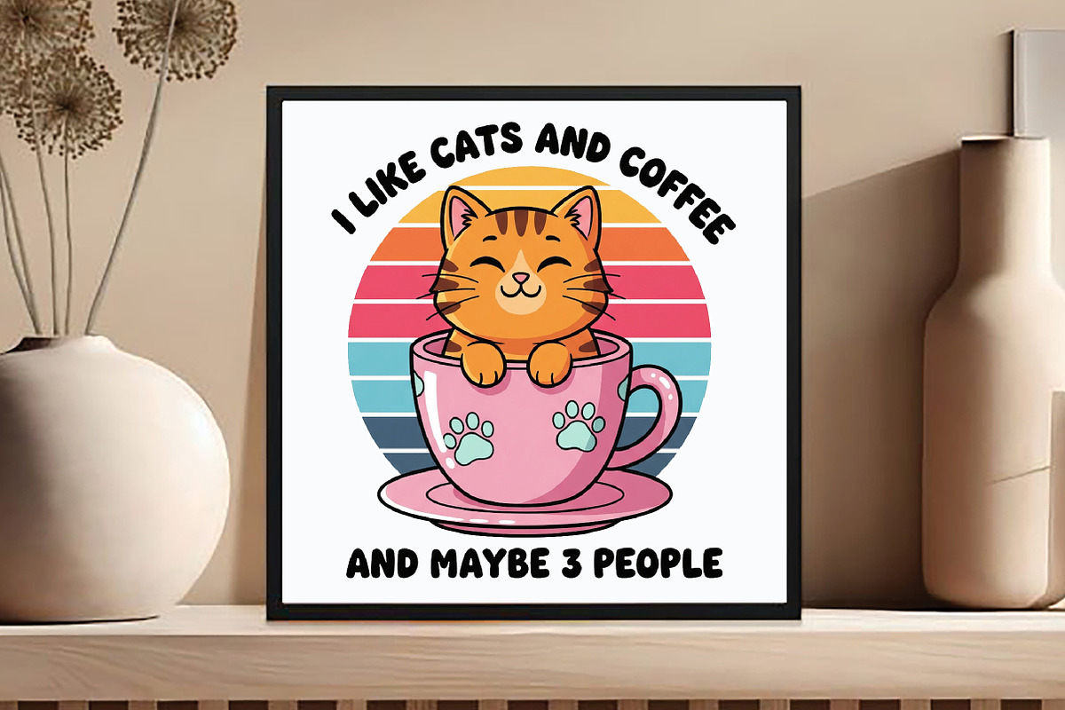 I Like Cats And Coffee Funny Cat, an Illustration by DreamCafeArt (Photo 4 of 6)