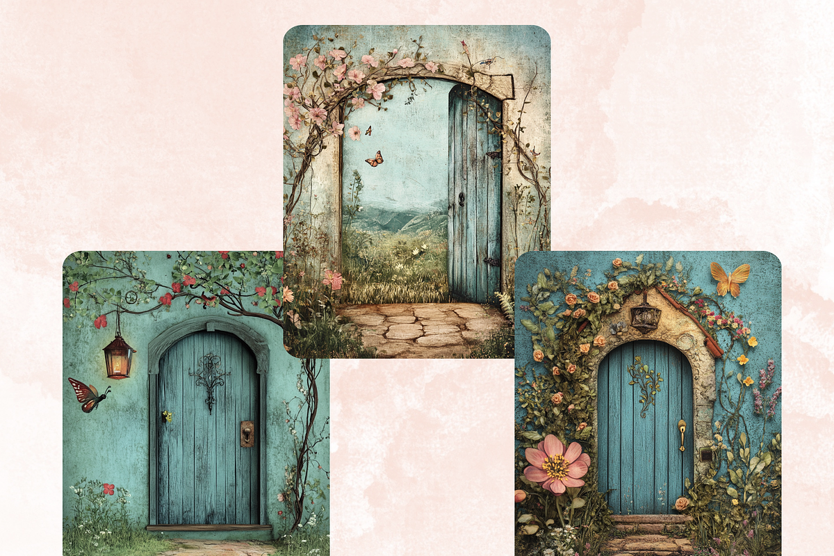 Spring Door Collage Paper Background, a Background Graphic by GiraffeCreative (Photo 5 of 9)