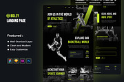 Basketball Sport Landing Page, an UI Kit Template by ENATIVE (Thumbnail 1 of 4)