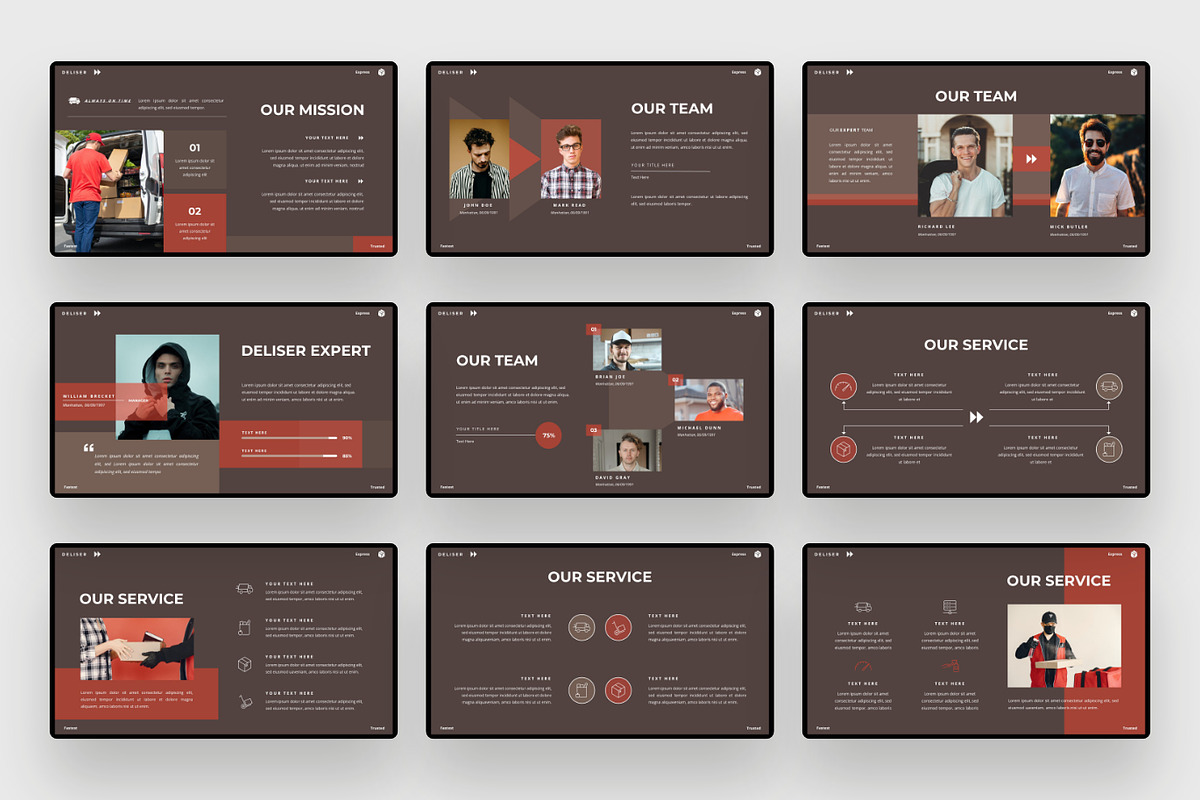 Delivery Service Google Slides, a Presentation Template by BeadyLab (Photo 3 of 6)