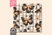 Boho Fall Butterfly Plaid Seamless, a Pattern Graphic by KisbyArt (Thumbnail 2 of 3)