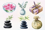 Watercolor Spa Clipart, an Illustration by Dream Creation (Thumbnail 5 of 5)
