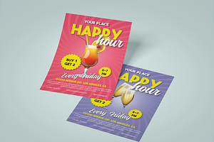Happy Hour Flyer, a Flyer Template by Tzochko