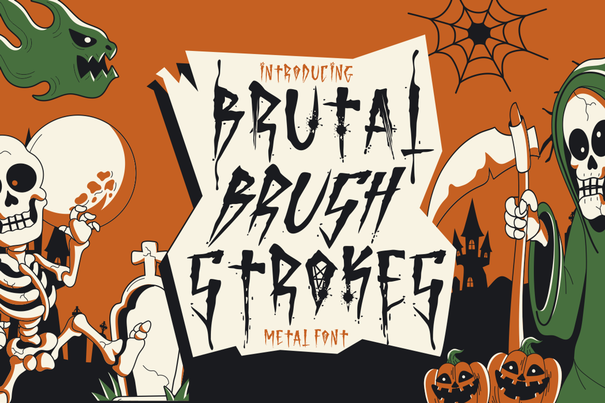 Brutal Brushstrokes - Metal Font, a Font by PutraCetol Studio (Photo 1 of 11)