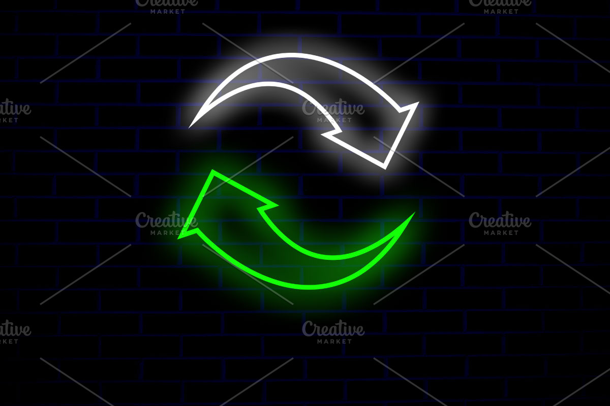 Recycle Icon Neon Sign PSD Editable, a Layer Style Add-On by TrueVector