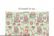 Cozy Christmas Cat Seamless Pattern, a Seasonal Illustration by TitaLivingArt (Thumbnail 2 of 9)