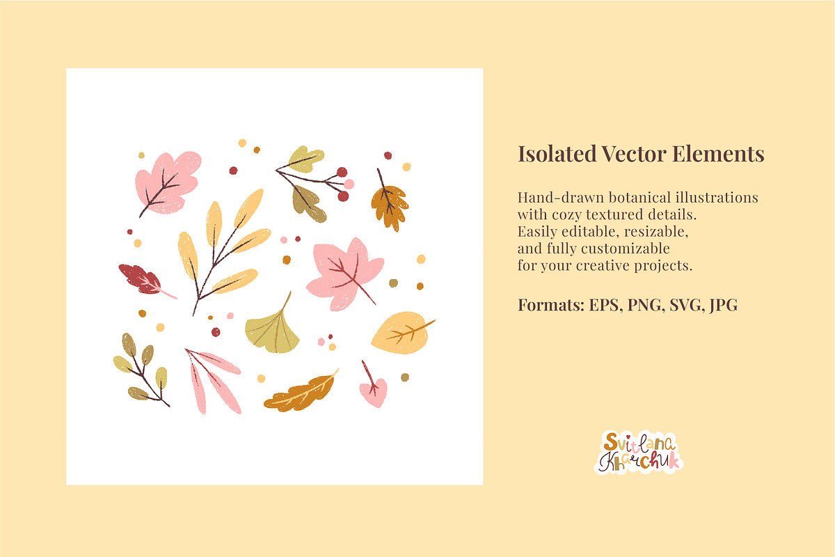 Textured Autumn Leaves Collection, a Pattern Graphic by Svitlana Kharchuk (Photo 3 of 11)