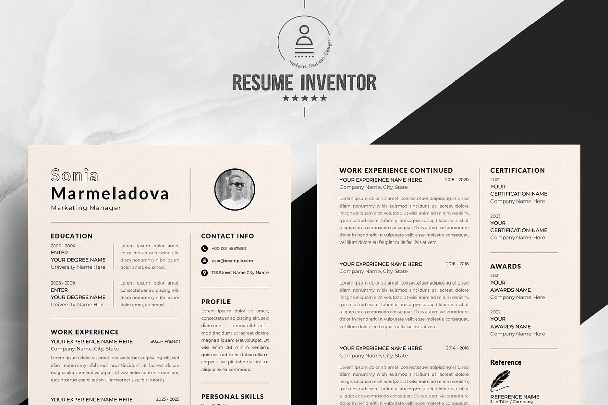 Simple Resume with Photo Option, a Resume Template by ResumeInventor (Photo 2 of 6)