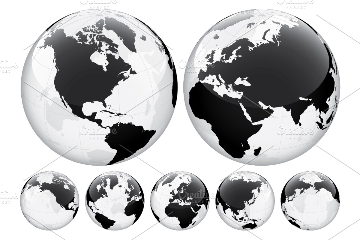 Globe with World Map. Transparent., a Work Illustration by Maril