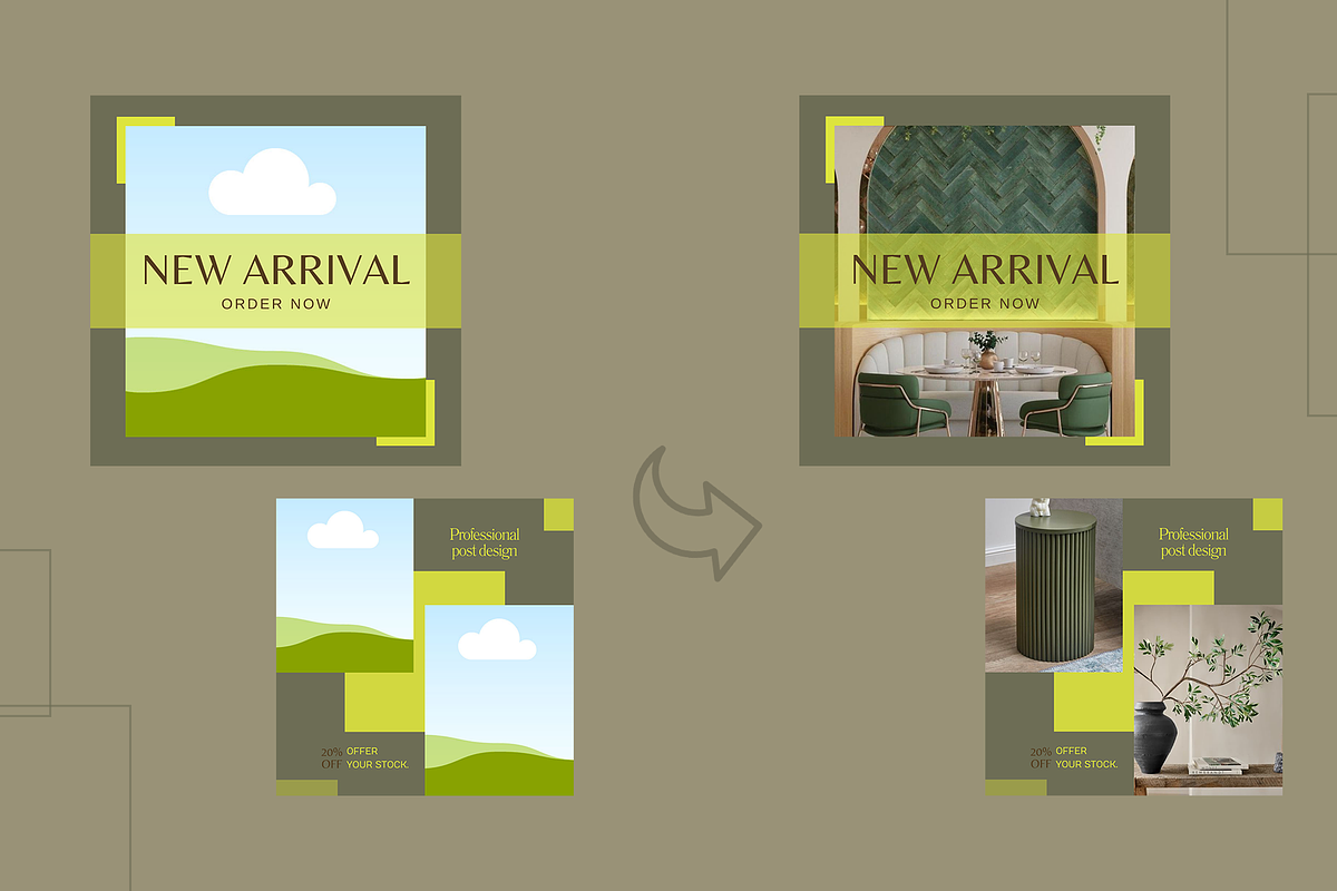 Expressive green Instagram Templates, a Social Media Template by ARGOS SHOP DESIGN (Photo 5 of 9)