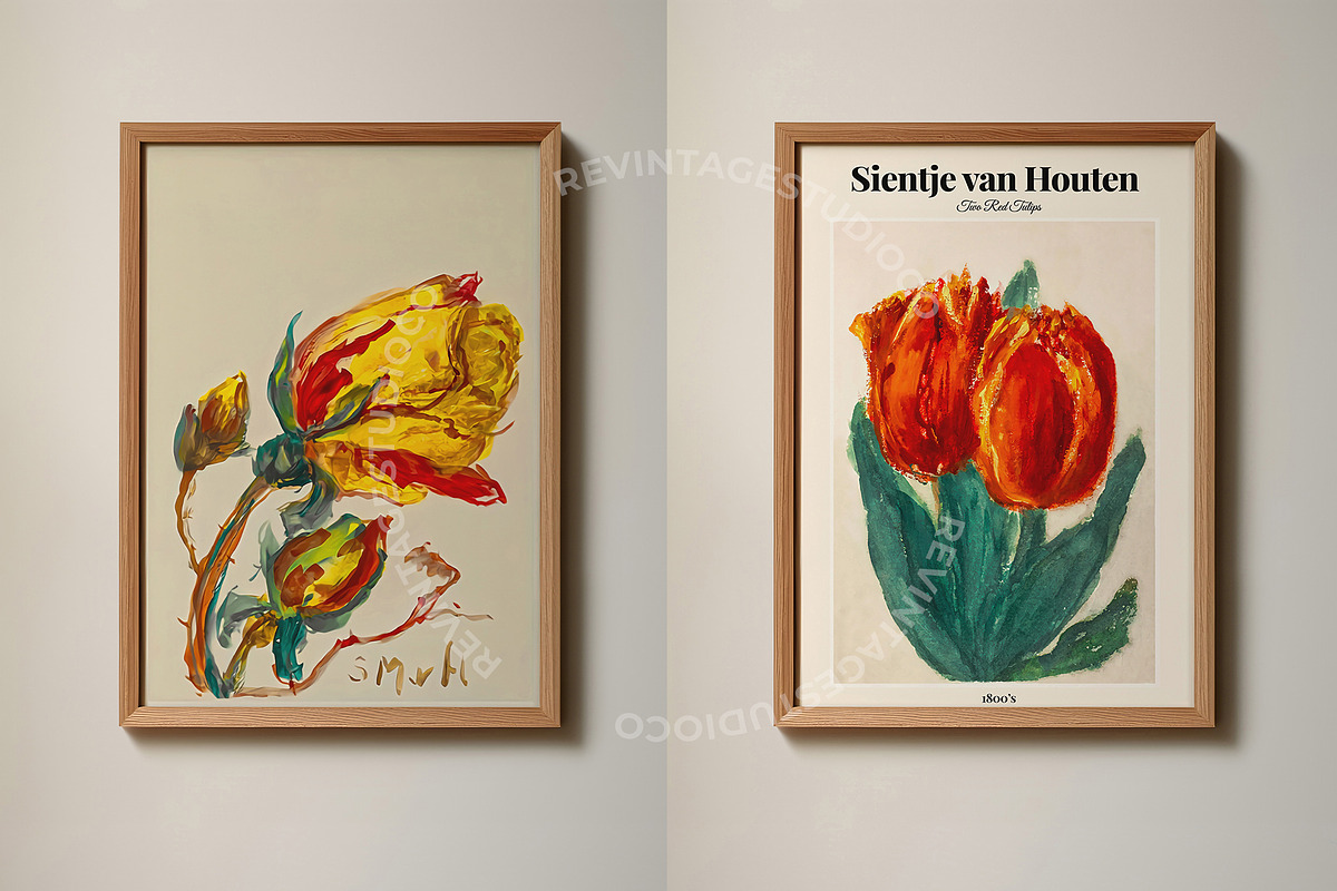 Vintage Floral Oil Painting Poster, a Background Graphic by RevintageStudio (Photo 7 of 17)