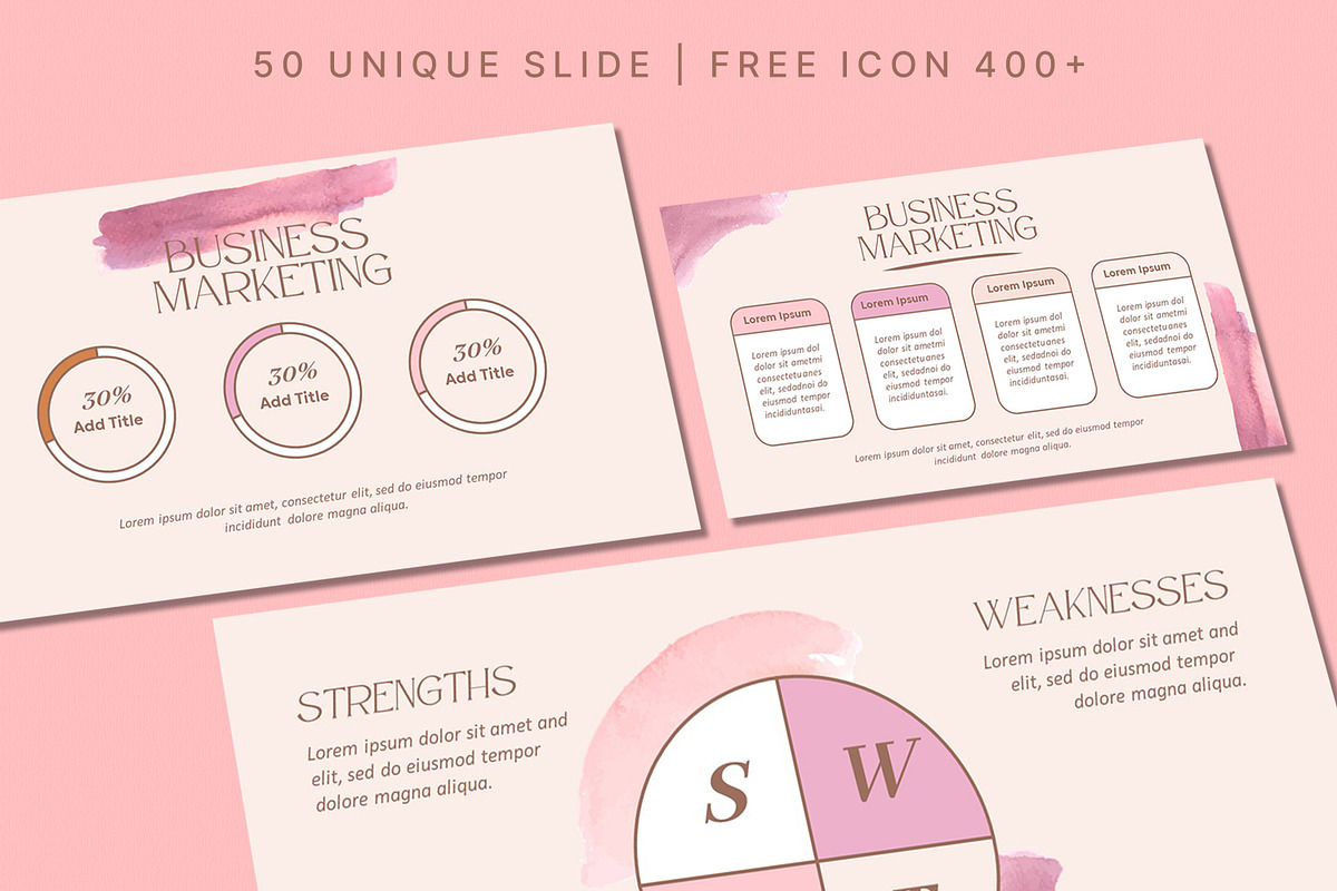 Brush Pink Powerpoint Template, a Presentation Template by SKY CREATION (Photo 3 of 6)