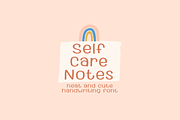 Self Care Note cute handwriting font, a Handwritten Font by jyllyco (Thumbnail 1 of 5)