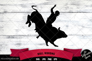 Bull Riding Vector Silhouette