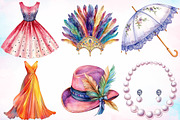 Vintage Fashion Women's Clipart PNG, a Seasonal Illustration by Canvas Craft (Thumbnail 2 of 3)