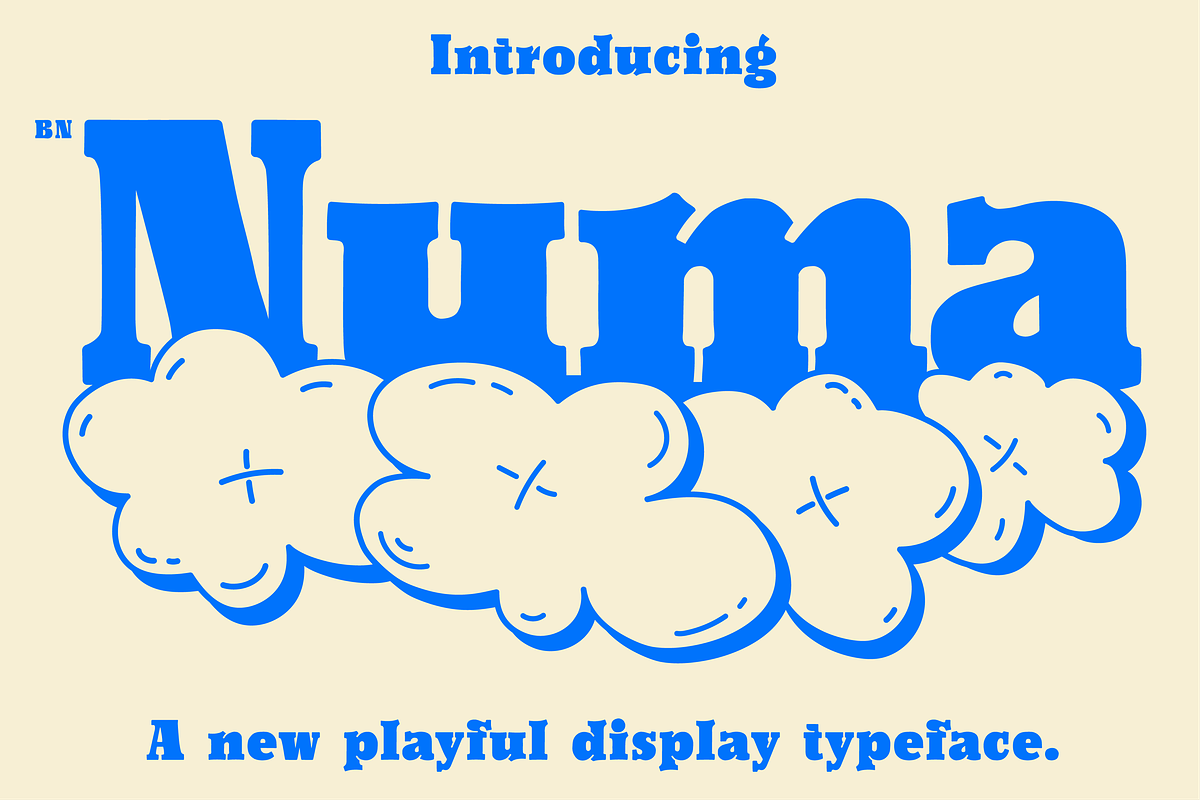 Numa - A Playful Display Typeface, a Font by Bnick (Photo 1 of 11)