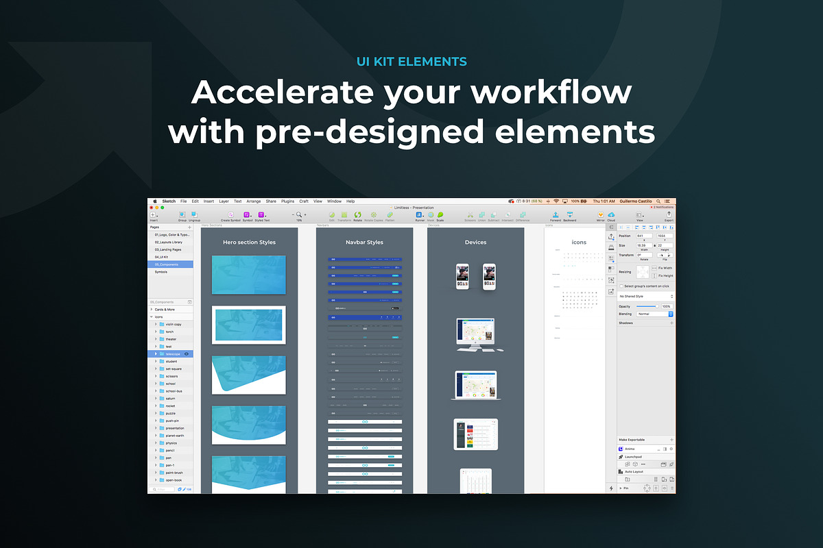 Limitless for Web, an UI Kit Template by UI Design Resource (Photo 2 of 6)