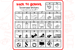 Back To School Doodles Dingbats Font