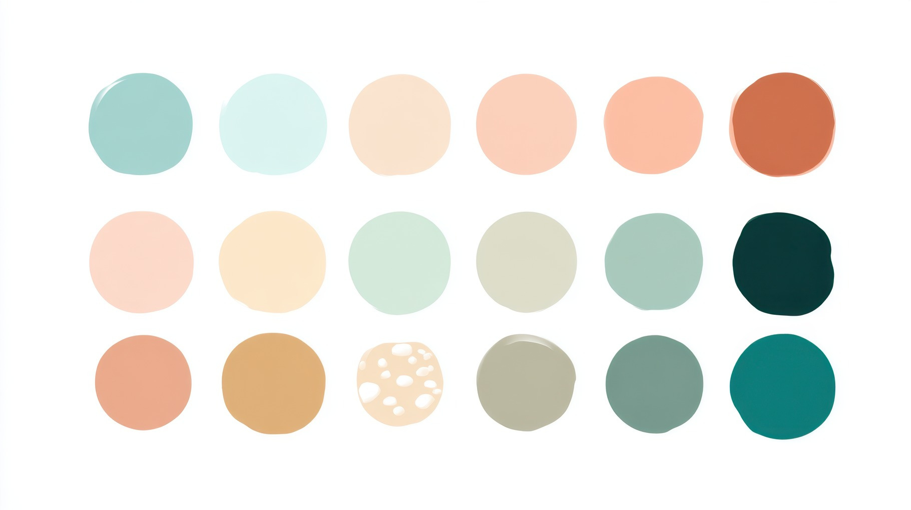 Color palette with circular swatches, a Photo by Beautiful things