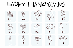 Happy Thanksgiving Symbols Fonts