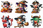 Funny Cow Halloween PNG Clipart, an Illustration by CraftArtStudio (Thumbnail 3 of 6)