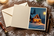 Cozy Winter Cabin Night Background, a Nature Photo by Aura Canyon HQ (Thumbnail 3 of 7)