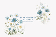 watercolor blue preppy floral clipar, an Illustration by Patishop Art (Thumbnail 6 of 10)