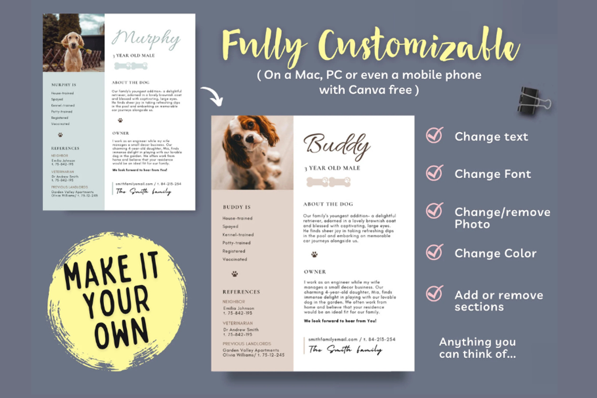 Pet Resume Rental Application, a Resume Template by Climbwithelevator (Photo 3 of 7)