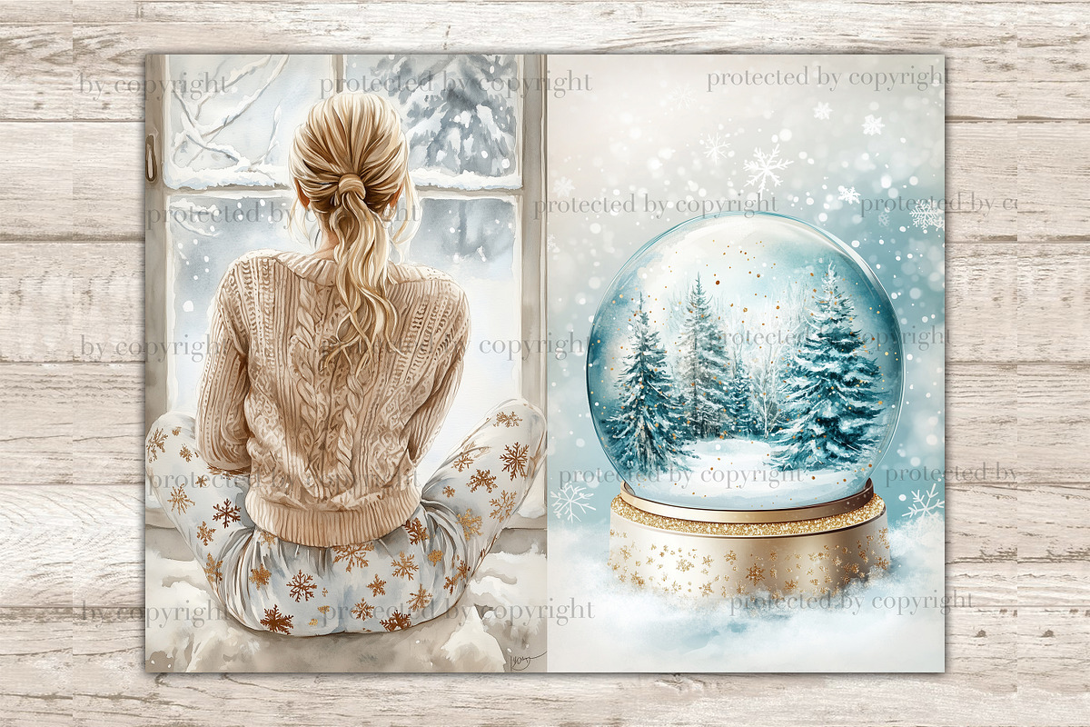 Cozy Winter Junk Journal Pages, a Person Illustration by GlamArtZhanna (Photo 8 of 10)