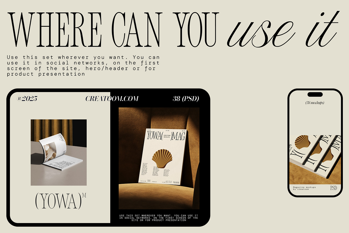 Magazine Mockup Collection (38 PSD), a Books & Magazine Mockup by Creatoom (Photo 10 of 12)