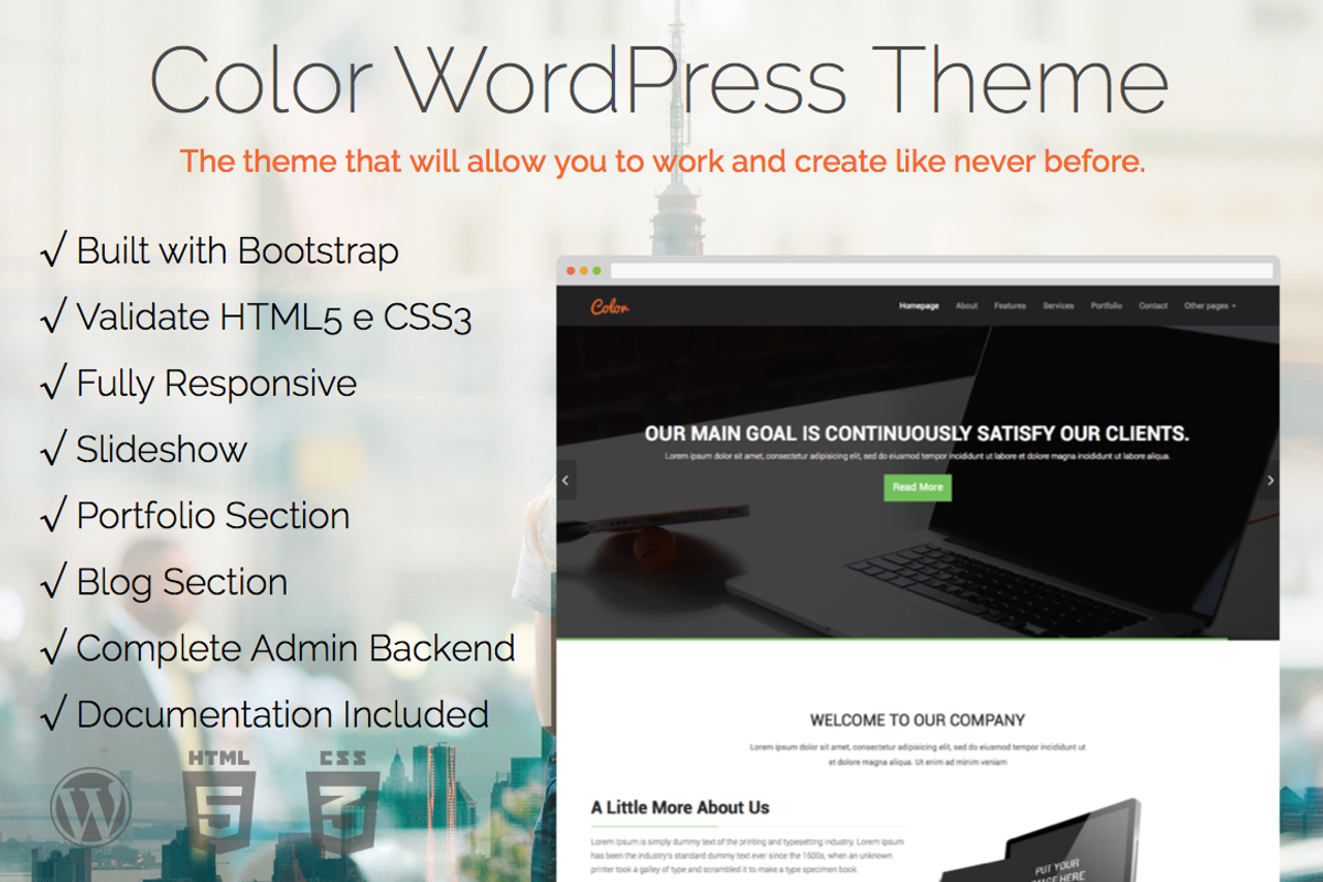 Color WordPress Theme, a WordPress Template by Theme in the Box (Photo 2 of 10)