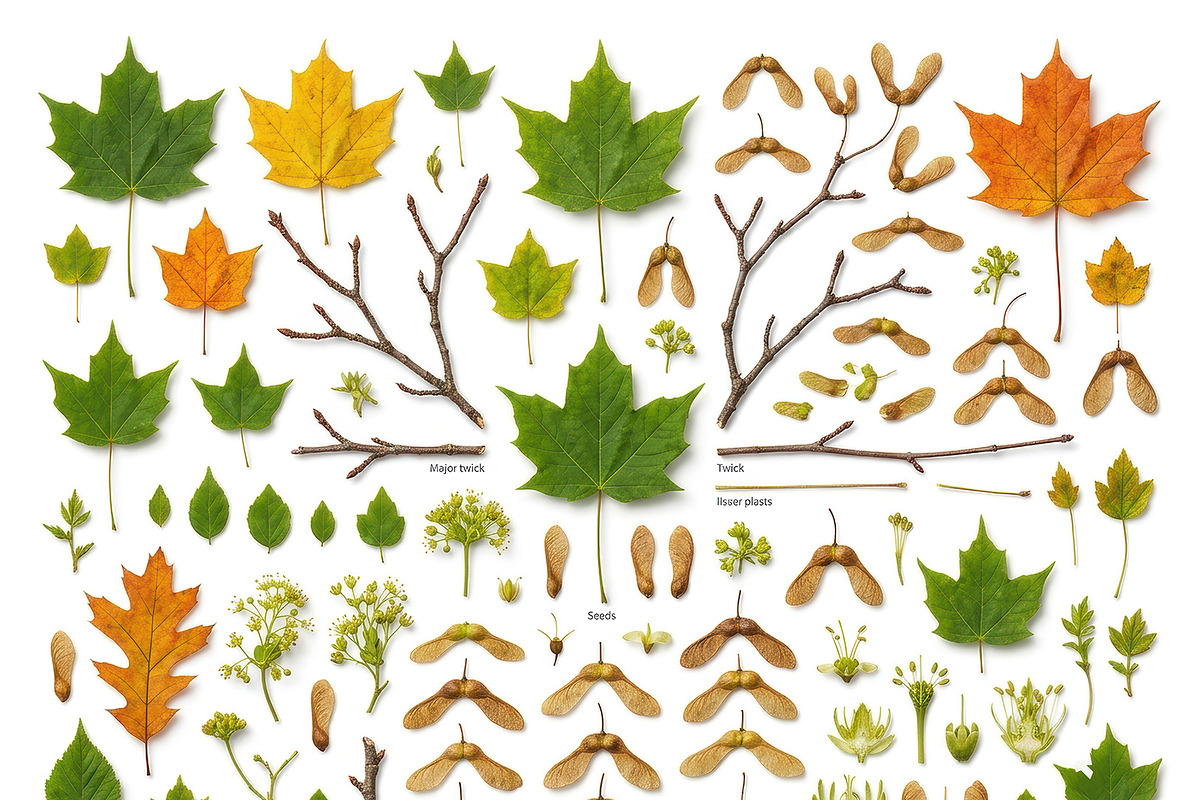3 Botanical Knolling Elements Pack, an Education Illustration by StockVerse Creative (Photo 2 of 4)